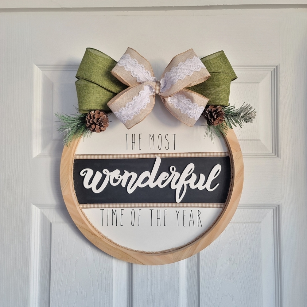 Handmade Christmas Wood Wreath Christmas Wreath Holiday Wreath Home Decor